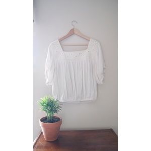 American Eagle Outfitters Embroidered Blouse
